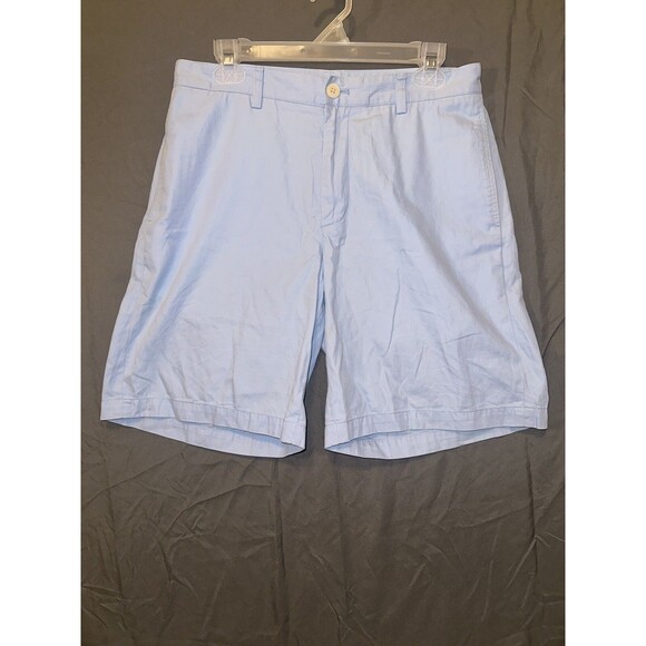 VINEYARD VINES Club Short Mens Size 32 Powder Blue Flat Front Chino Shorts - Picture 2 of 3